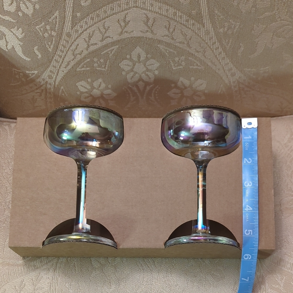 Iridescent Silver Goblet Set